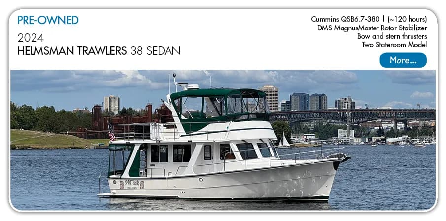 Pre-Owned Helmsman 38 Sedan Now Available