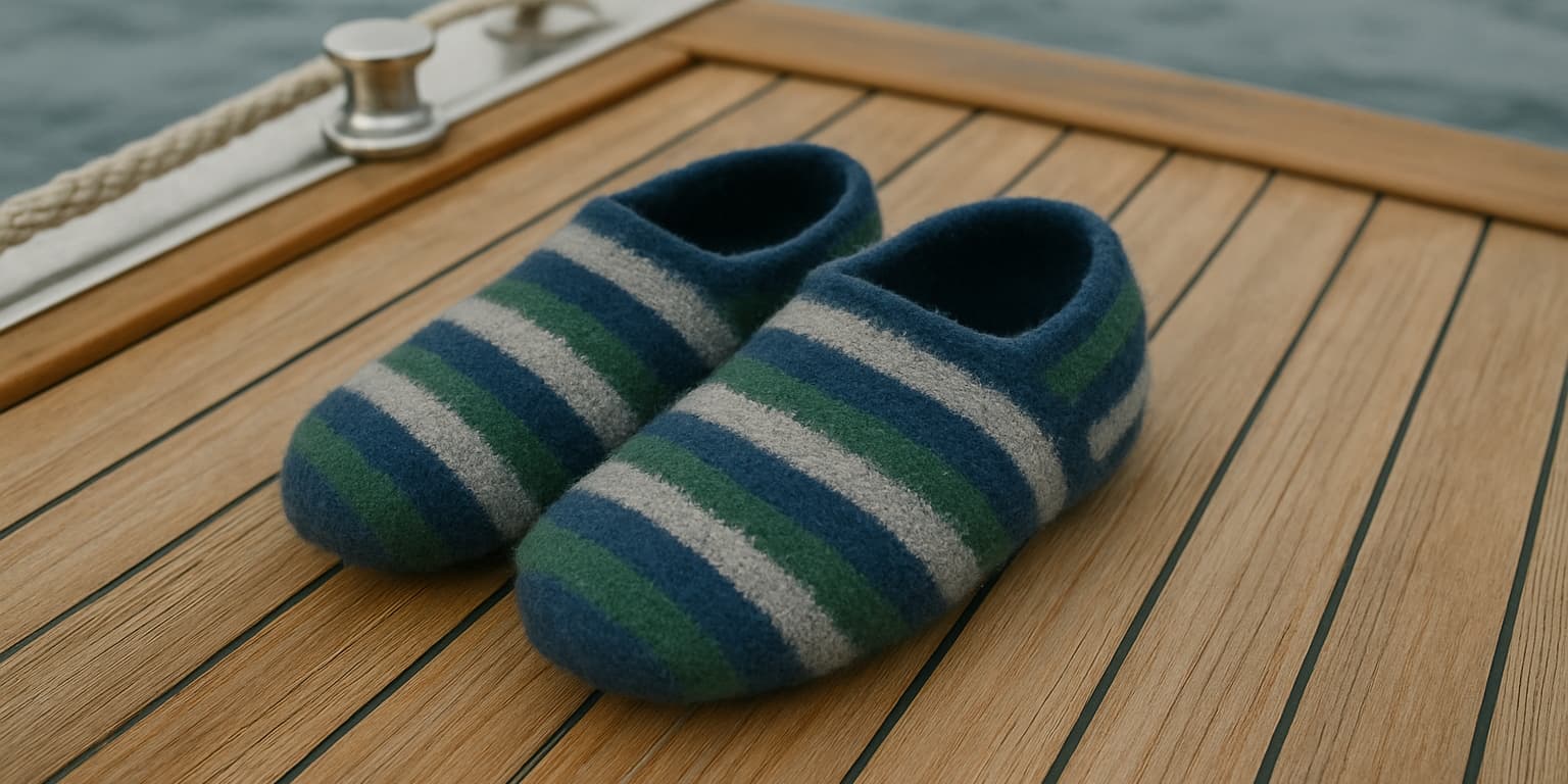 Traditional Felted Sailor Slippers Reborn