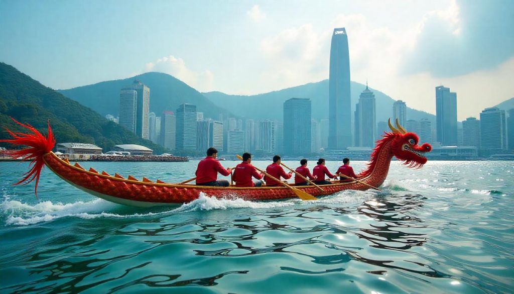 Dragon boat race in Hong Kong, highlighting best Asian yachting festivals 2025.