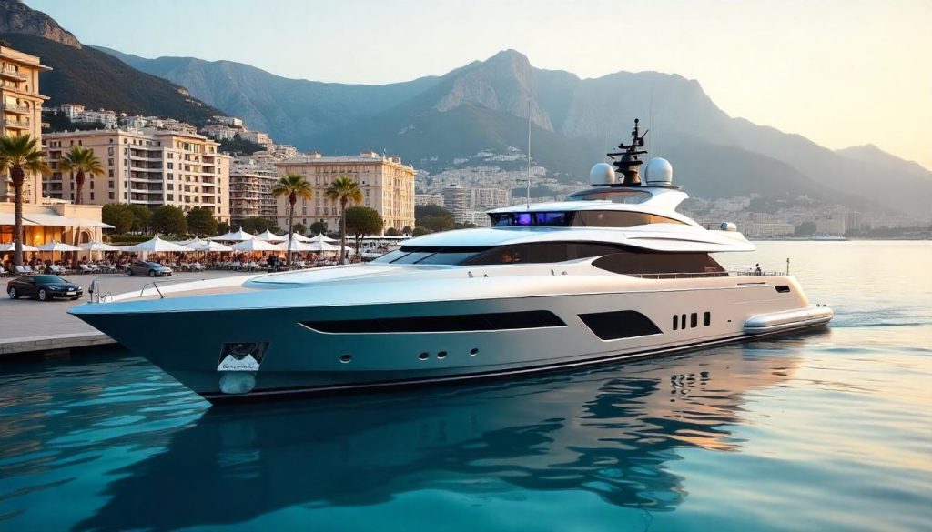 Yacht at Monaco Festival, highlighting best yacht charters Mediterranean in 2025.