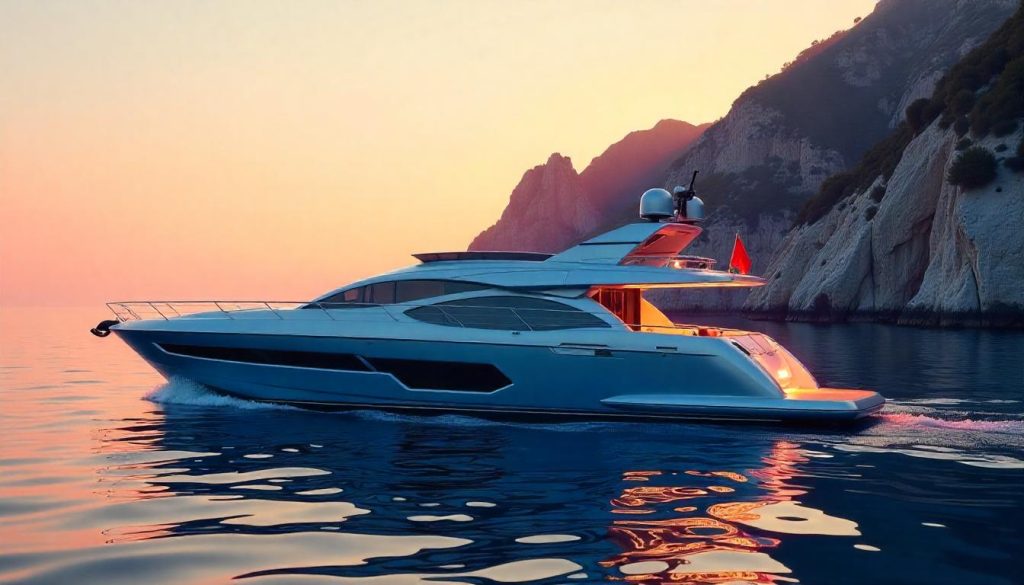Yacht by Capri Faraglioni, highlighting sailing the Amalfi Coast in 2025.
