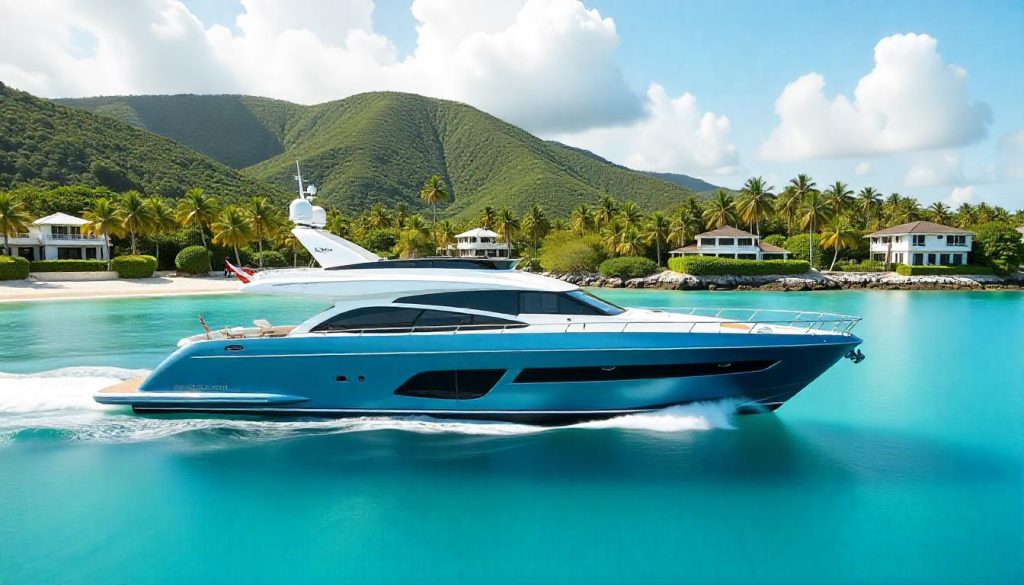 Yacht in Marigot Bay, highlighting yachting St. Lucia Pitons in 2025.