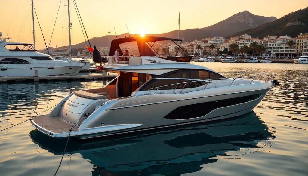 Sunseeker Predator 60 in Port de Palma, highlighting sailing Spanish Balearic Islands in 2025.