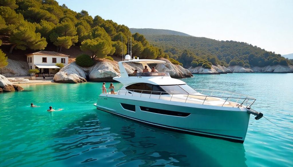 Bavaria Cruiser 46 near Paxos, highlighting Greek Islands yachting in 2025.
