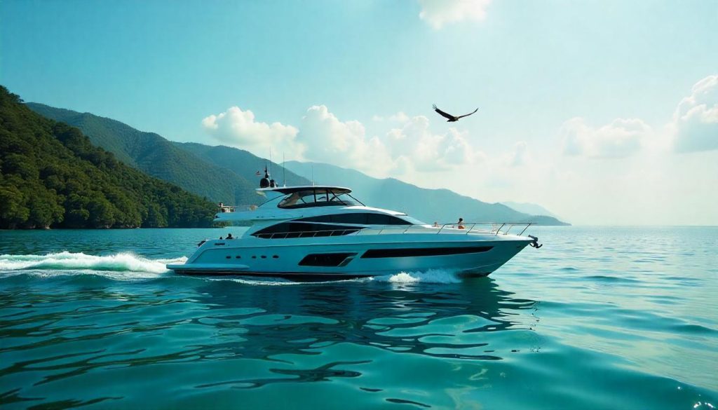 Yacht near Pulau Singa Besar, highlighting yachting Malaysia Langkawi archipelago in 2025.