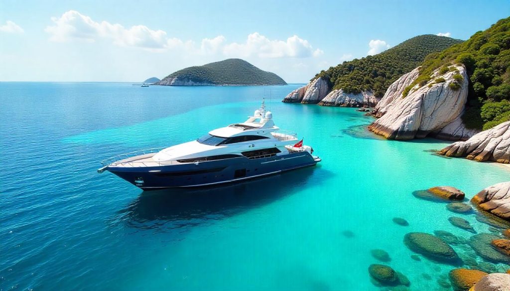 Yacht nära Similan Islands, som lyfter fram de bästa marinorna Asien lyxyachting 2025.