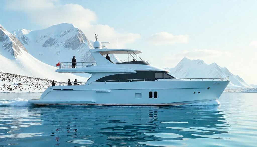 Princess 62 ao largo da ilha Magdalena, com destaque para a navegação nos fiordes chilenos em 2025.