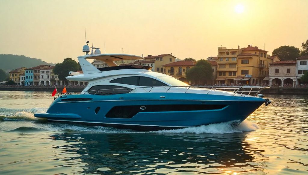 Yacht on Mandovi River, highlighting yachting in Goa coastal playground in 2025.