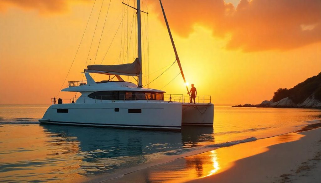 Owner inspecting during yacht selection for lifestyle in the Caribbean.