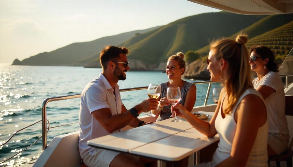 Yacht charter wine tasting