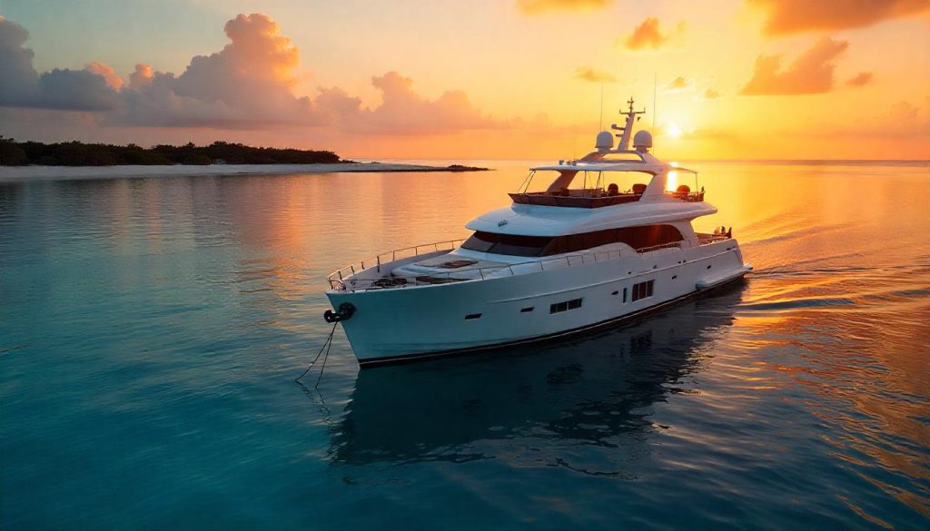 Eco equipment on a yacht during maritime charter regulations in the Maldives.