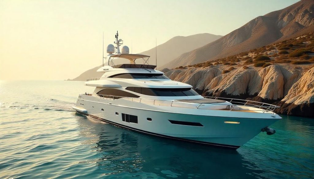 Yacht with solar panels during sustainable yachting destination trends in Sicily.