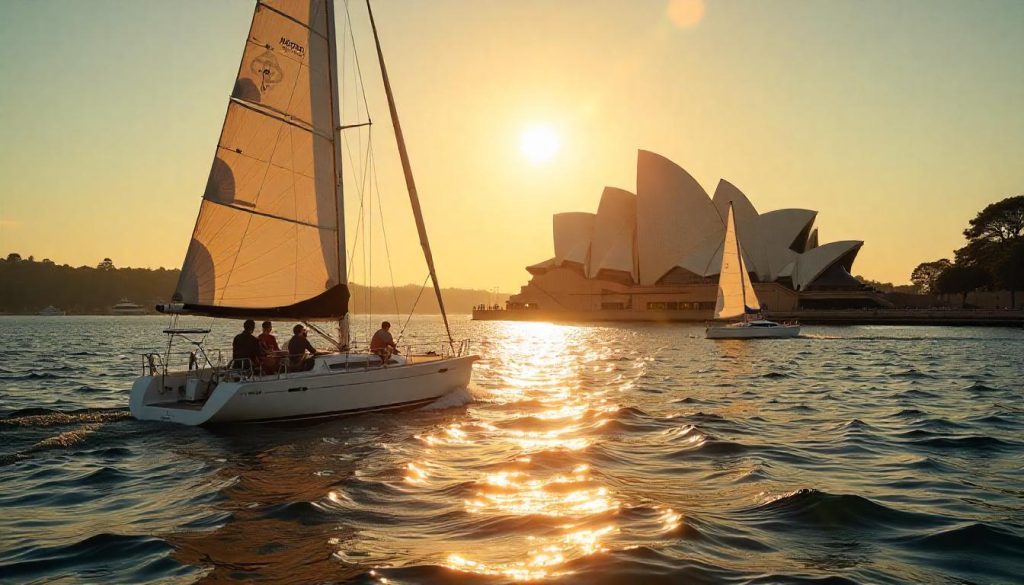 Participants racing during yacht-based charity event planning in Sydney.