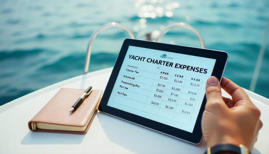 Yacht charter agreement costs