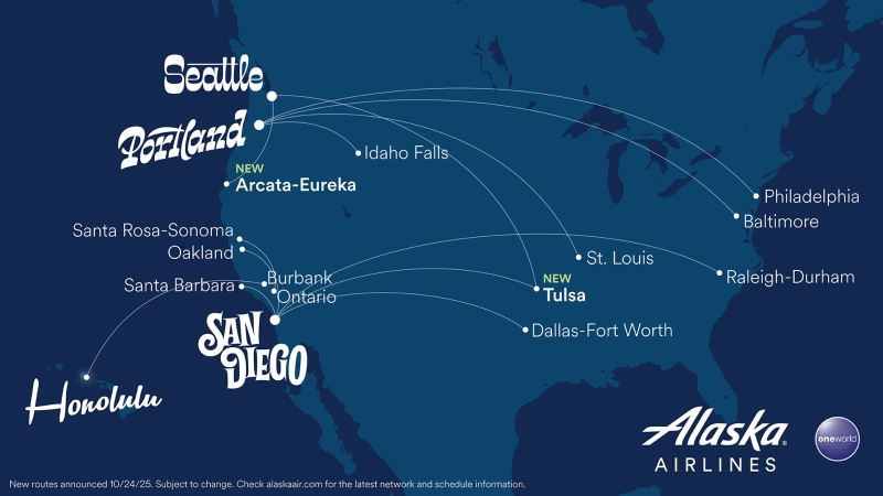 Alaska Airlines Expands Network with 13 New Routes in 2026
